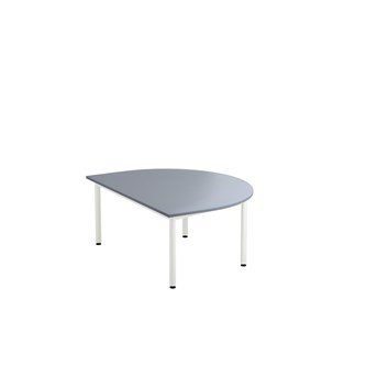 Bord 12:38 FSC BX akustik optimal laminat halvrunt 120-90 cm vitt stativ