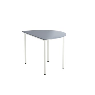 Bord 12:38 FSC BX akustik optimal laminat halvrunt 120-90 cm vitt stativ
