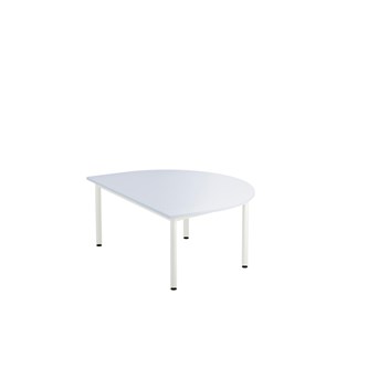 Bord 12:38 FSC BX akustik optimal laminat halvrunt 120-90 cm vitt stativ