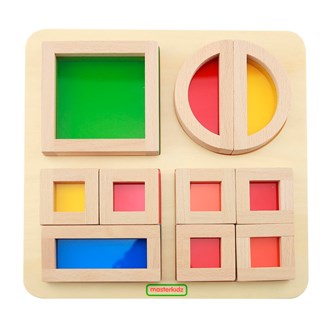 Inlärningsplatta med regnbågsklossar