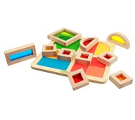 Inlärningsplatta med regnbågsklossar