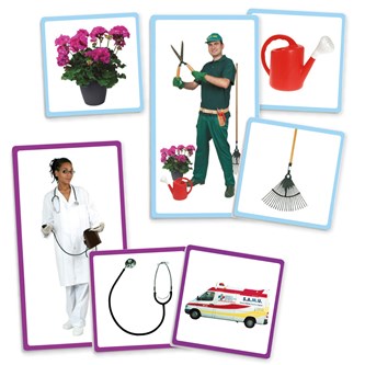 Pedagogiskt material Bildkort Yrken och tillbehör 129212