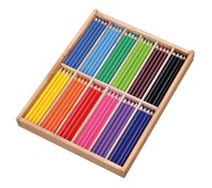 Trekantiga färgpennor 144-pack i trälåda