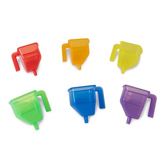 Transparent färgade vattentrattsskopor, 6-pack