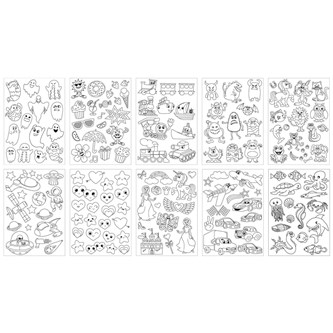 Klistermärken att färglägga, 160st