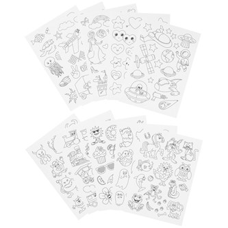 Klistermärken att färglägga, 160st