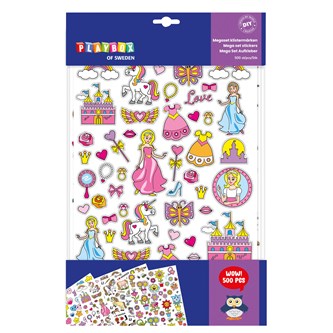 Klistermärken prinsessor, blommor och djur 500st