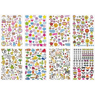 Klistermärken prinsessor, blommor och djur 500st