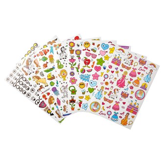 Klistermärken prinsessor, blommor och djur 500st