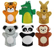 Handdockor Vilda djur 6-pack