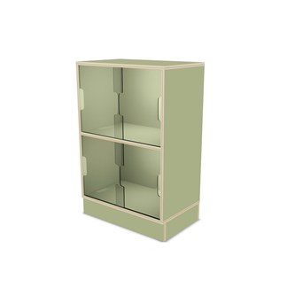 Fixa display 2:2 med sockel & skjutdörrar i plexi D36 D46