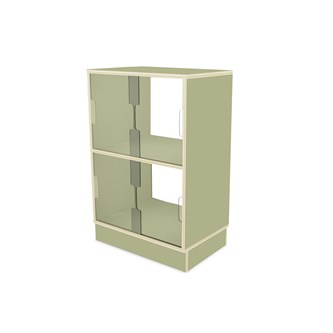 Fixa display 2:2 med sockel, skjutdörrar & rygg i plexi D36 D46