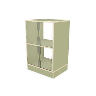 Fixa display 2:2 med sockel, skjutdörrar & rygg i plexi D36 D46