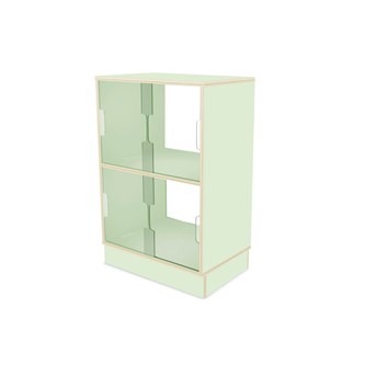 Fixa display 2:2 med sockel, skjutdörrar & rygg i plexi D36 D46