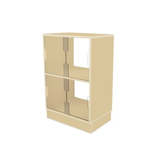 Fixa display 2:2 med sockel, skjutdörrar & rygg i plexi D36 D46