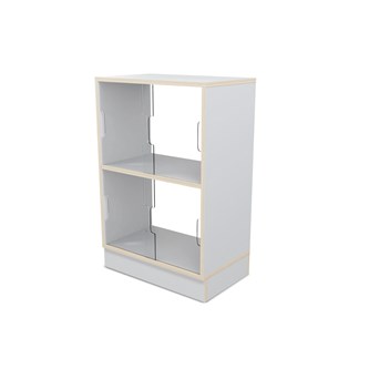 Fixa display 2:2 med sockel, skjutdörrar & rygg i plexi D36 D46