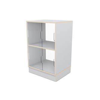 Fixa display 2:2 med sockel, skjutdörrar & rygg i plexi D36 D46