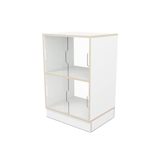 Fixa display 2:2 med sockel, skjutdörrar & rygg i plexi D36 D46
