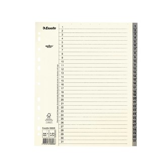 Pappregister A4 110 g 1-31, 10-pack