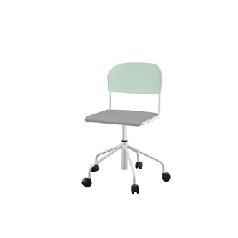 Stol Matte sh 45-56 cm hög 5-kryss med hjul stor sits silverstativ
