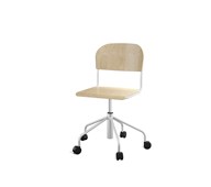 Stol Matte sh 45-56 cm hög 5-kryss med hjul stor sits silverstativ