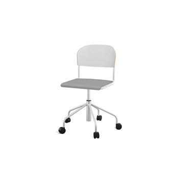 Stol Matte sh 45-56 cm hög 5-kryss med hjul stor sits silverstativ