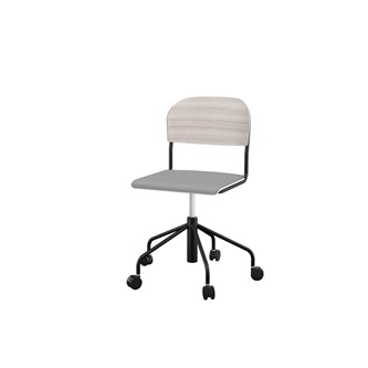 Stol Matte BX sh 45-56 cm hög 5-kryss med hjul stor sits svart stativ