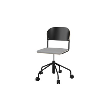 Stol Matte BX sh 45-56 cm hög 5-kryss med hjul stor sits svart stativ