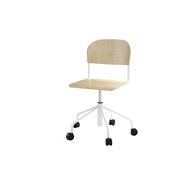 Stol Matte BX sh 45-56 cm hög 5-kryss med hjul stor sits vitt stativ