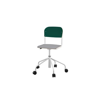 Stol Matte sh 45-56 cm hög 5-kryss med hjul liten sits silverstativ
