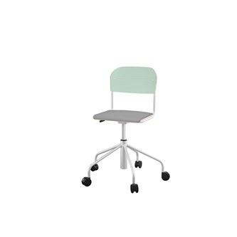 Stol Matte sh 45-56 cm hög 5-kryss med hjul liten sits silverstativ