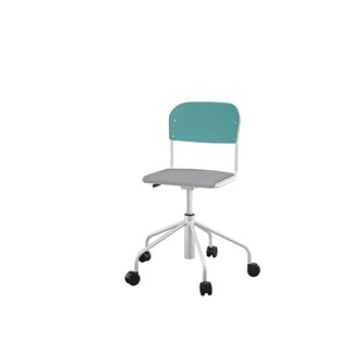 Stol Matte sh 45-56 cm hög 5-kryss med hjul liten sits silverstativ