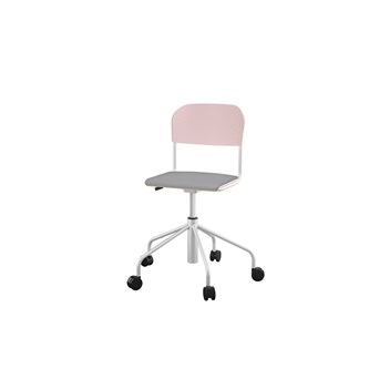Stol Matte sh 45-56 cm hög 5-kryss med hjul liten sits silverstativ