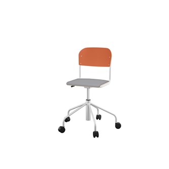 Stol Matte sh 45-56 cm hög 5-kryss med hjul liten sits silverstativ
