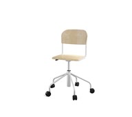 Stol Matte sh 45-56 cm hög 5-kryss med hjul liten sits silverstativ