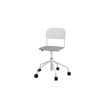 Stol Matte sh 45-56 cm hög 5-kryss med hjul liten sits silverstativ