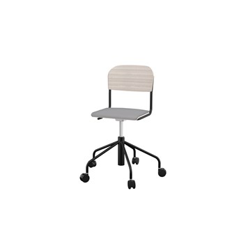 Stol Matte BX sh 45-56 cm hög 5-kryss med hjul liten sits svart stativ