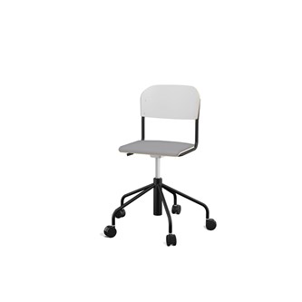 Stol Matte BX sh 45-56 cm hög 5-kryss med hjul liten sits svart stativ