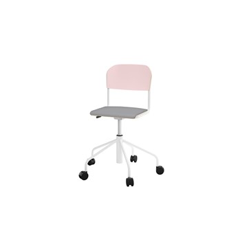 Stol Matte BX sh 45-56 cm hög 5-kryss med hjul liten sits vitt stativ