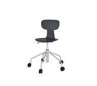 Stol Take hög 5-kryss med hjul medium sh 46-57 cm silverstativ