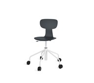 Stol Take BX hög 5-kryss med hjul medium sh 46-57 cm vitt stativ