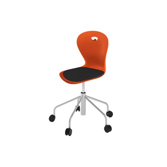 Stol Karoline hög 5-kryss med hjul large sh 46-57 cm silverstativ