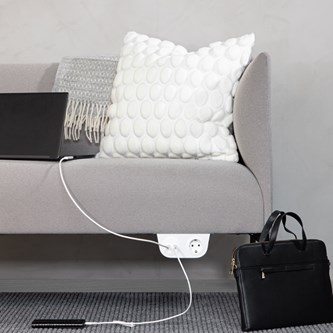 Powerdot med 1 eluttag + 2 USB-C