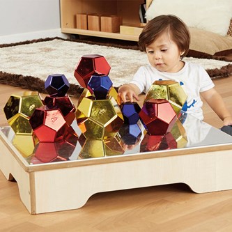 Färgade tolvsidiga spegelstenar, 11 delar