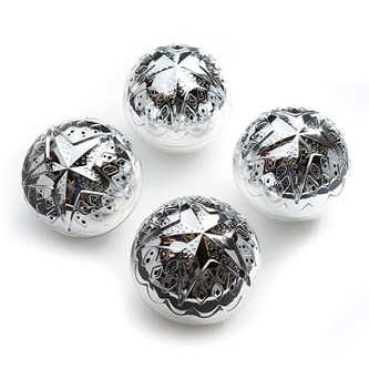 Mönstrade spegelkulor 4-pack