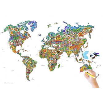 Världskarta för målning