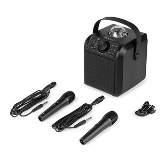 Högtalare med ljusshow och mikrofon