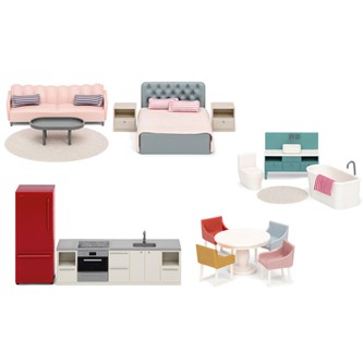 Lundby Dockhusmöbler, 17 delar