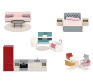 Lundby Dockhusmöbler, 17 delar