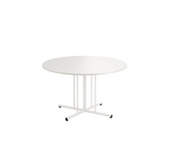 Bord 12:38 FSC BX akustiklaminat ø 120 cm pelare vitt stativ